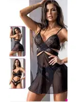 Dantelli Fantazi Gecelik Takım For Dreams 8469 Siyah farklı açı