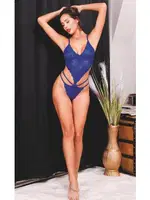 Dantelli İpli Seksi Fantezi Lacivert Bodysuit İzabel Z-003 Lacivert
