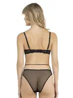 Dantelli İpli Sütyen Takım Fabony 4230 Siyah detay görünüm