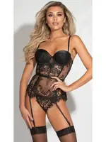 Dantelli Jartiyerli Büstiyer Takım For Dreams 8468 Siyah