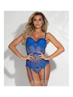 Dantelli Jartiyerli Mavi Büstiyer Takım For Dreams 8468 Mavi