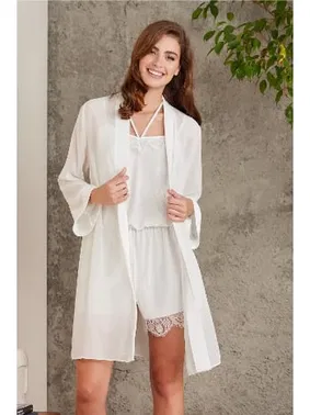 Pierre Cardin Dantelli Kadife Tulum Gecelik Sabahlık Takım Pierre Cardin 4800 