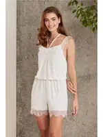 Dantelli Kadife Tulum Gecelik Sabahlık Takım Pierre Cardin 4800  Ekru farklı açı