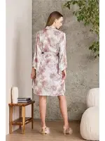 Dantelli Kaplı Saten Emprime Gecelik Sabahlık Takım Pierre Cardin 2416 Somon görsel 5