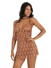 Ahu Lingerie Dantelli Kısa Tül Gecelik Ahu Primoda 4214