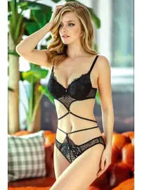 Anıl Balenli Destekli Dolgulu Bel Detaylı Dantelli Sütyen ve Slip Takım Anıl 4791