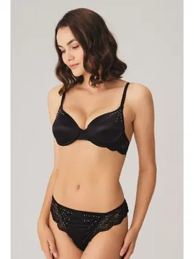 Anıl Dantelli Sabahlık Balenli Destekli Dolgulu Taşlı Sütyen ve String 3'lü Takım Anıl 4833 - Alternatif Görünüm