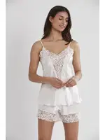 Dantelli Saten İnce Askılı V Yaka Şort Babydoll Takım Pierre Cardin 430  görsel 6