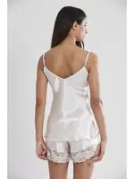 Dantelli Saten İnce Askılı V Yaka Şort Babydoll Takım Pierre Cardin 430  görsel 8