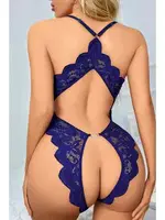 Dantelli Seksi Lacivert Kadın Fantezi Body Jesica Bella E-00144 Lacivert detay görünüm
