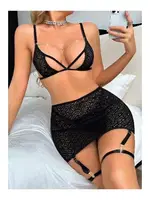 Dantelli Siyah Fantezi Jartiyer Takım Ruselin 2152 Siyah farklı açı