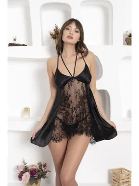 NBB Dantelli Transparan Askılı Gecelik NBB 3187