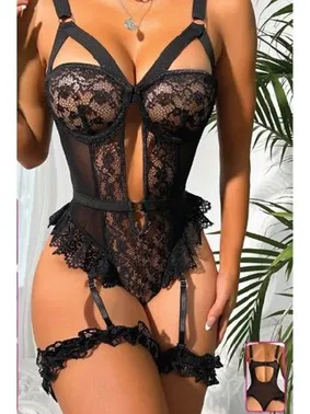 For Dreams Dantelli Volanlı Fantazi Jartiyer Takımı For Dreams 8450