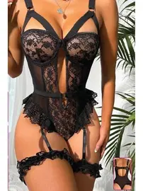 For Dreams Dantelli Volanlı Fantazi Jartiyer Takımı For Dreams 8450