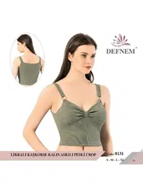 Defnem Metal Aksesuarlı Pedli Crop Defnem 8131