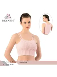 Defnem Çift Askılı Pedli Kadın Crop Defnem 8136