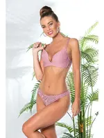 Dekolte Tavşan Kulak Sütyen String Takımı Pembe Gallipoli MGP31772 Pembe detay görünüm