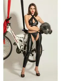 Gallipoli Deri Bustiyer String Pantolon Eldiven Takım Gallipoli MGP6344