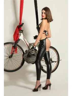 Gallipoli Deri Bustiyer String Pantolon Eldiven Takım Gallipoli MGP6344 - Alternatif Görünüm