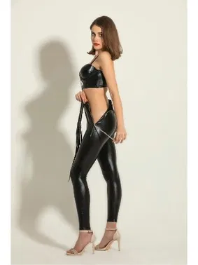 Gallipoli Deri Fermuarlı Bustiyer Fermuarlı Pantolon Takım Gallipoli MGP6324 - Alternatif Görünüm