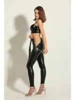 Deri Fermuarlı Bustiyer Fermuarlı Pantolon Takım Gallipoli MGP6324 Siyah detay görünüm