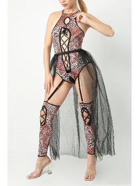 Phevos Deri Şerit Detaylı Fantezi Kostüm Phevos 012-000140