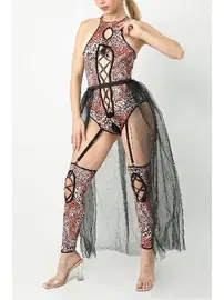 Phevos Deri Şerit Detaylı Fantezi Kostüm Phevos 012-000140