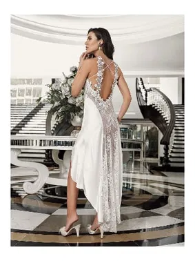 İmaj Derin Yırtmaçlı Asimetrik Kesim 2li Saten Gecelik Takım İmaj 4202 - Alternatif Görünüm