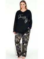 Desenli Büyük Beden Viskon Pijama Takımı Lady 11381 Görsel detay görünüm