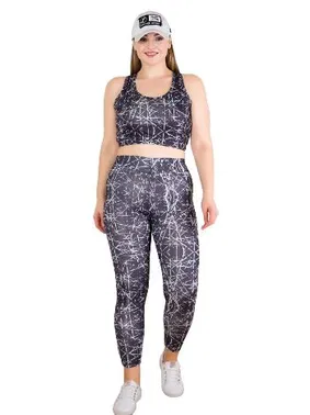 Lady Desenli Kadın Büyük Beden Büstiyerli Taytlı Spor Takım Lady 1512