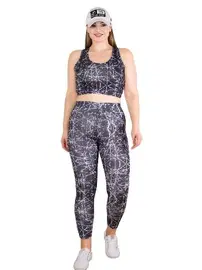 Lady Desenli Kadın Büyük Beden Büstiyerli Taytlı Spor Takım Lady 1512