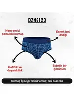 Desenli Lacivert Hipster Erkek Slip  Darkzone DZN6123 detay görünüm