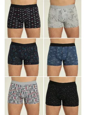 Arma Yıldız Desenli Likralı Boxer 6'lı Paket Arma Yıldız 1144 - 6 ADET