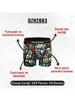 Desenli Pamuklu Erkek Boxer Darkzone DZN2083 detay görünüm