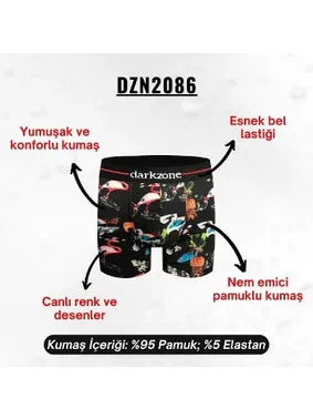 Darkzone Desenli Pamuklu Erkek Boxer Darkzone DZN2086 - Alternatif Görünüm
