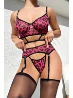 Desenli Pembe Nightlight Jartiyer Takım 3621