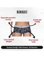 Desenli Siyah Kısa Erkek Boxer Darkzone DZN3317 görsel 4
