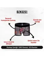 Desenli Transparan Erkek Kısa Boxer Darkzone DZN3251 görsel 4