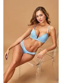 Nurteks Destekli Mavi Kadın Sütyen Takım Nurteks 4411