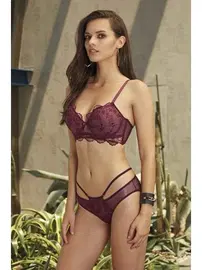 Nurteks Destekli Sütyen Takım Mor Dantelli Nurteks 4484