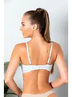 Desteksiz Balenli Kadın Straplez Sütyen Gallipoli 11260  Beyaz detay görünüm