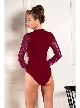 Gallipoli Çıtçıtlı Devore Dantelli Badi Bordo Gallipoli 11850 - Alternatif Görünüm