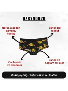 Darkzone Desenli Kadın Boxer Darkzone Dijital Baskılı DZBYN0020 - Alternatif Görünüm