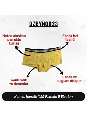Darkzone Desenli Sarı Kadın Boxer Dijital Baskılı Darkzone DZBYN0023 - Alternatif Görünüm
