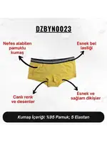 Desenli Sarı Kadın Boxer Dijital Baskılı Darkzone DZBYN0023 Görsel detay görünüm