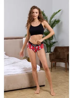 Darkzone Köpek Desenli Kadın Boxer Dijital Baskılı Darkzone DZBYN0006