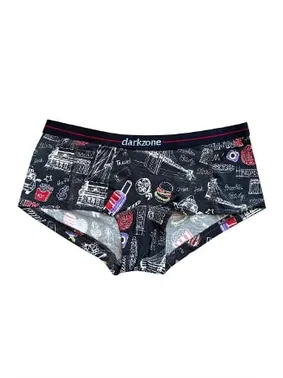 Darkzone Dijital Baskılı Seyahat Desenli Kadın Boxer Darkzone DZBYN0008