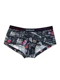 Darkzone Dijital Baskılı Seyahat Desenli Kadın Boxer Darkzone DZBYN0008
