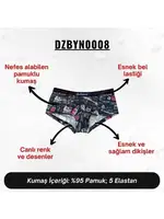 Dijital Baskılı Seyahat Desenli Kadın Boxer Darkzone DZBYN0008 Görsel farklı açı