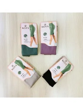 Kota Diz Üstü Yüksek Bel Dalgıç Kumaş Fitilli Kadın Tayt Kota 4131 - Alternatif Görünüm